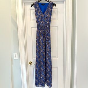 Banana republic dress blue paisley size small